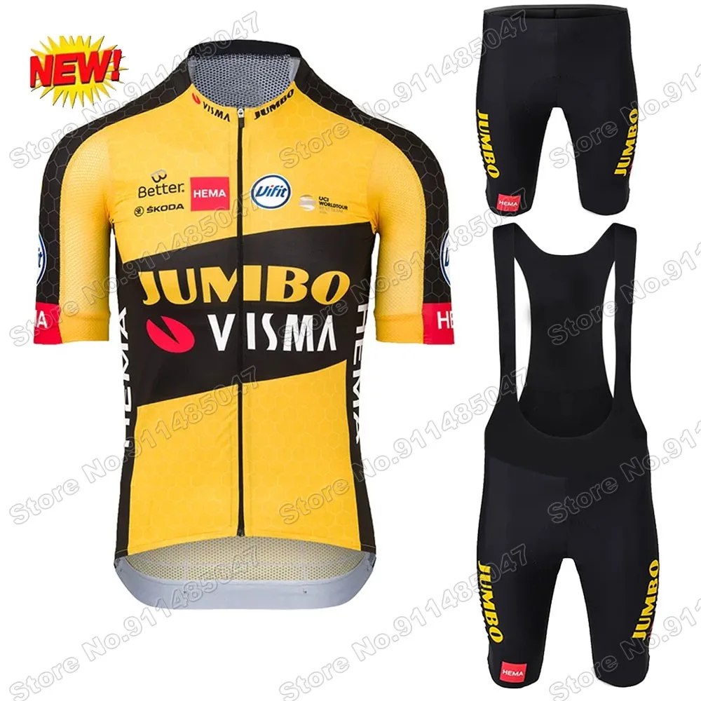 

Мужской комплект одежды для велоспорта Jumbo Visma, комплект одежды для велоспорта, рубашка для дорожного велосипеда, велосипедные шорты с нагру...