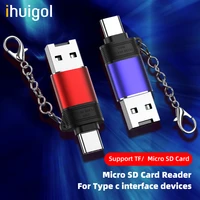 ihuigol tfmicro sd memory card reader usb to type c moilbe phone adapter card reader for huawei p40 p30 samsung s10 xiaomi mi 9