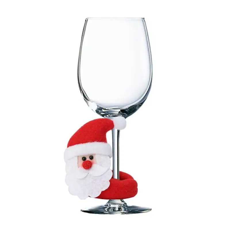 Новый модный Рождественский бокал для вина бархатная ткань Санта Клаус снеговик