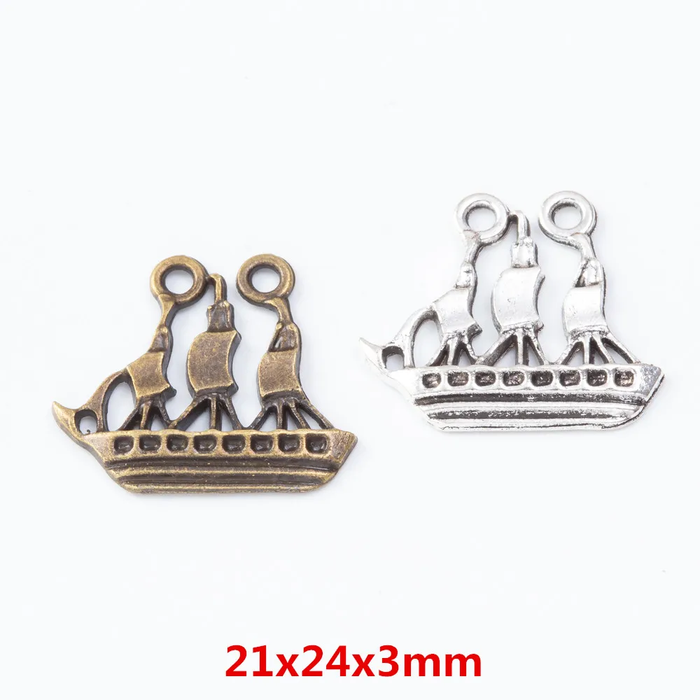 

90 штук античный бронзового цвета из цинкового сплава лодка ювелирных изделий Подвески DIY ювелирных изделий Аксессуары 7640