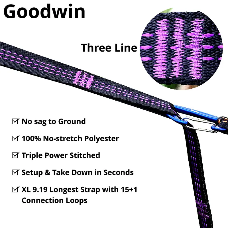 Фиолетовая линия гамак ремень веревка аксессуары связать Висячие Кемпинг двери