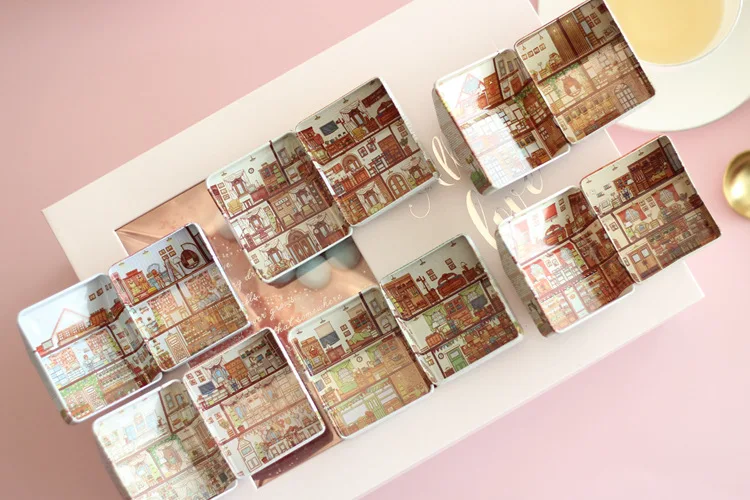 Металлическая жестяная коробка с мультипликационным принтом 12 шт./кор. чехол для