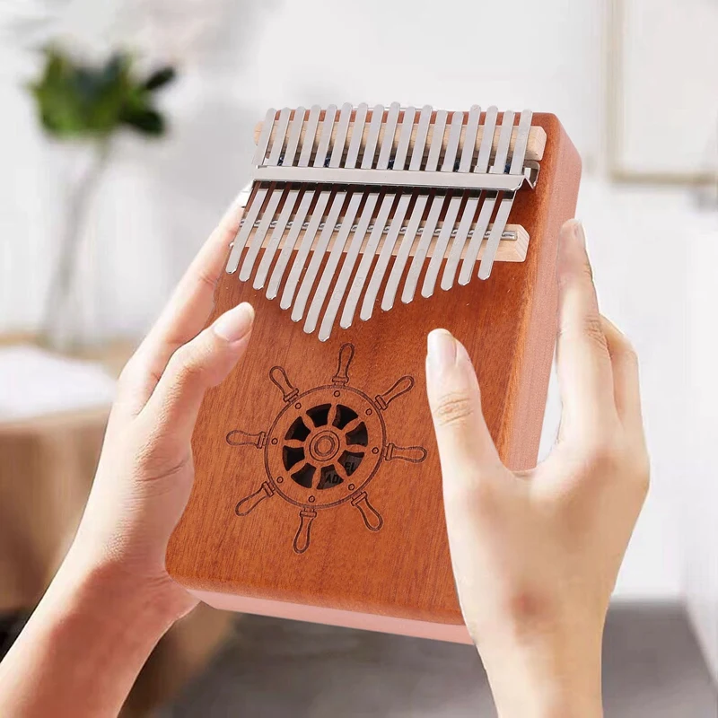 

17 Keys with Mahogany Wooden with Bag, Hammer and Music Book, Perfect for Music Lover, Beginners Helmsman