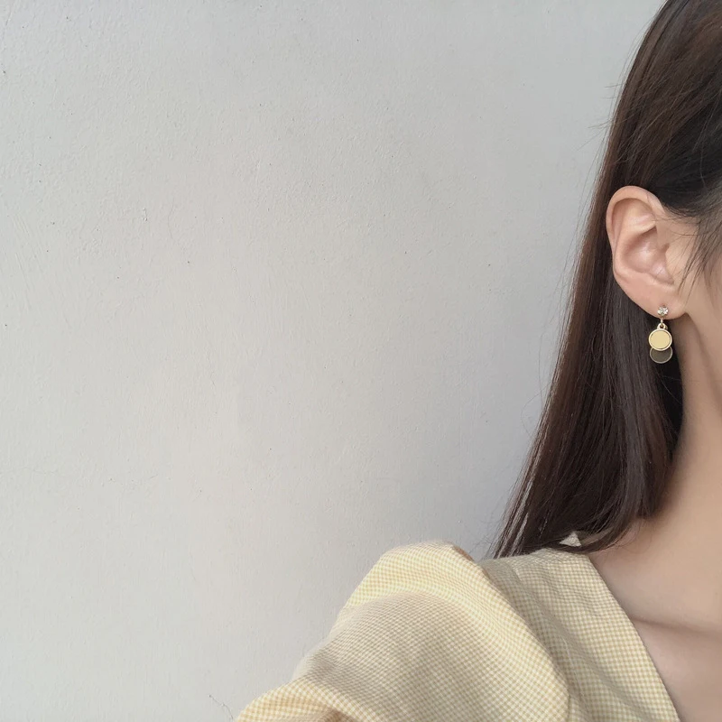 

S925 needle Retro Jewelry Drop Earrings Popular Design Vintage Temperament Round Yellow Brown Dangle Earrings For Girl Gift