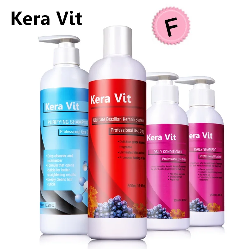 

Keravit 500ml Straight Hair Treatment Keratin Without Formalin+500ml Purifying Shampoo+250 Daily Shampoo and Coditioner Hair Set