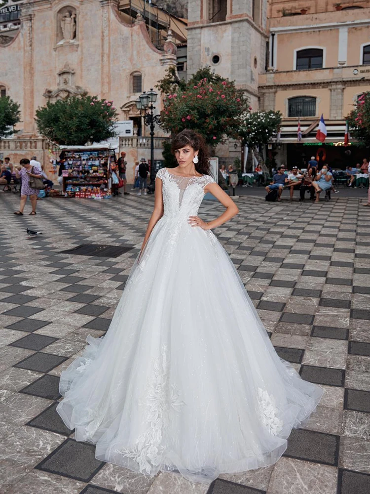 

MNGRL New Simple Wedding Dress Backless Sleeveless Design Chiffon Lace Bride Dresses Princess Dress Plus Size Tailor-made