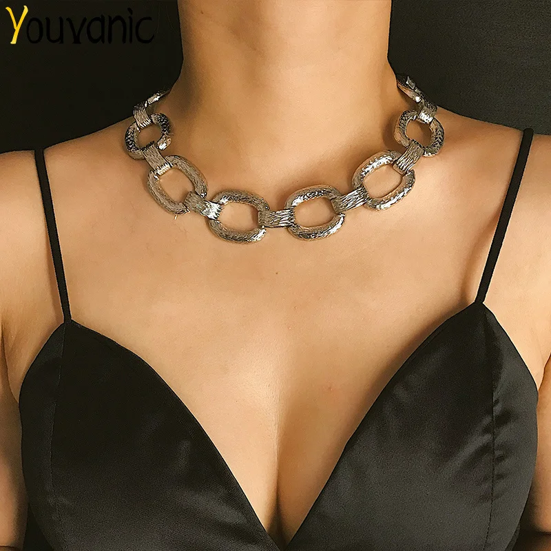 Ювелирные изделия youvверский хип хоп кубинский Колье чокер для женщин золотая