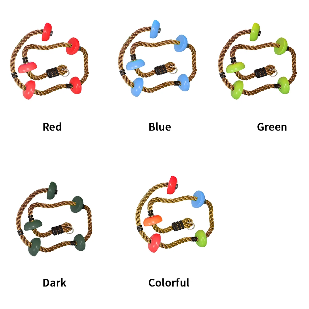 

6.5ft Garden Playground Funny Sport Kids Climbing Rope Backyard Disc Birthday Gift Ladder Toy Outdoor Swing Games With Platforms