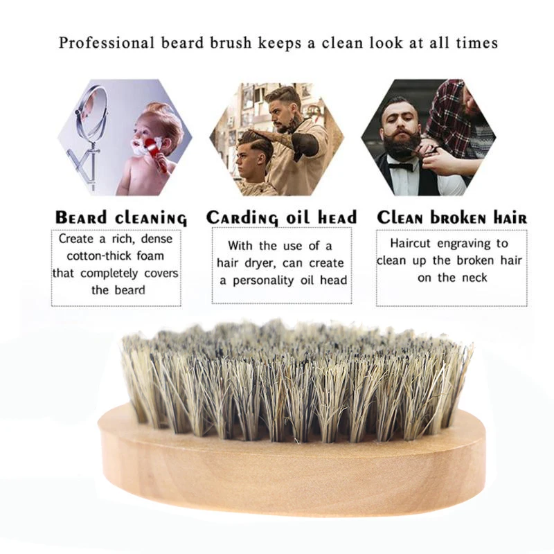 2 шт. натуральная щетина кабана щетка для бороды мужчин бамбуковая Массажная