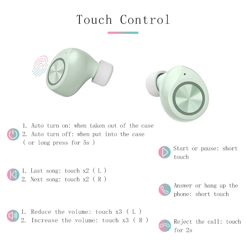 tws earphones wireless headphones for huawei xiaomi bluetooth headset for oppo iphone samsung mobile phone stereo hifi with mic free global shipping