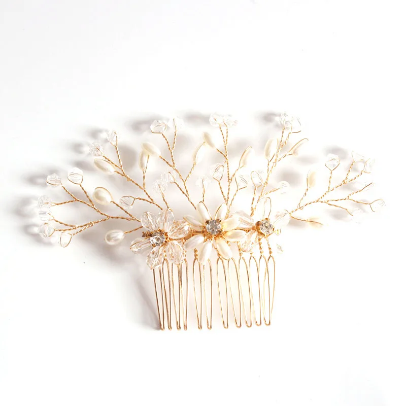 

Fashion Metal Hair Clip Girls Hairpin Barrette Shining Crystal Flowers Leaf Hair Comb Hairgrip Women Headwear Hair Accessories