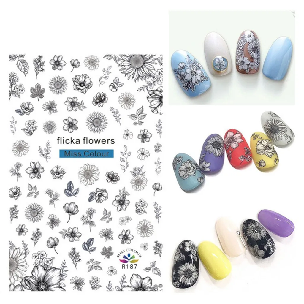Ультратонкая наклейка для ногтей с цветочным орнаментом | Красота и здоровье