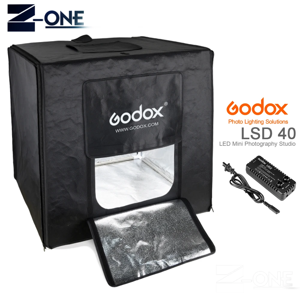 

Godox Мини светодиодный ная фотостудия Съемка Палатка софтбокс 40*40*40 см LSD40 2 шт. Светодиодная лампа мощность 40 Вт 10000 ~ 11000 люмен с сумкой для пер...