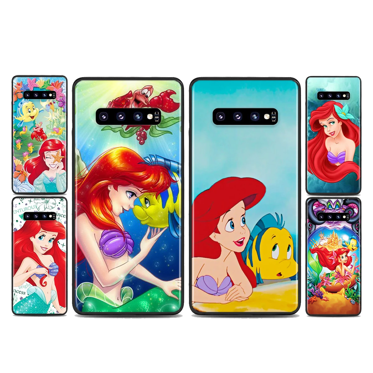 

Mermaid Disney Princess Phone Case For Samsung Galaxy S21 S20 FE S22 Ultra Pro Lite S10 5G S10E S9 S8 Plus Black Cover