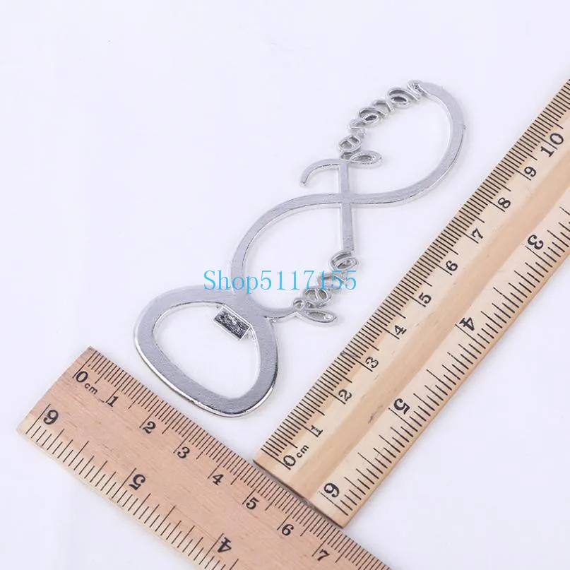 

200pcs zinc alloy infinity love forever beer bottle opener wedding opener favors and gifts for party supplies
