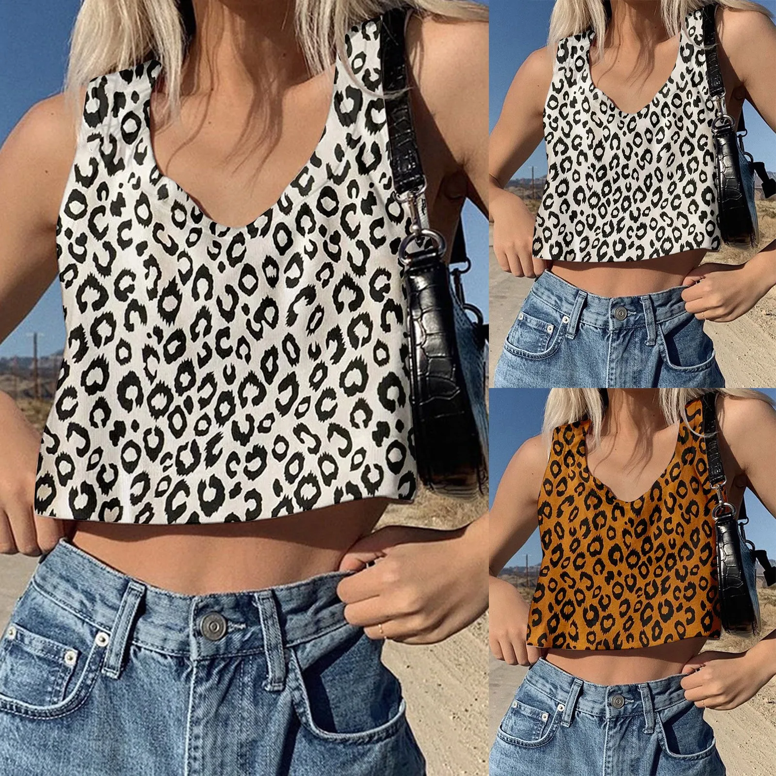 

Модный сексуальный женский летний Повседневный жилет без рукавов с леопардовым принтом, топ без рукавов, майка на бретелях, Клубная одежда ...