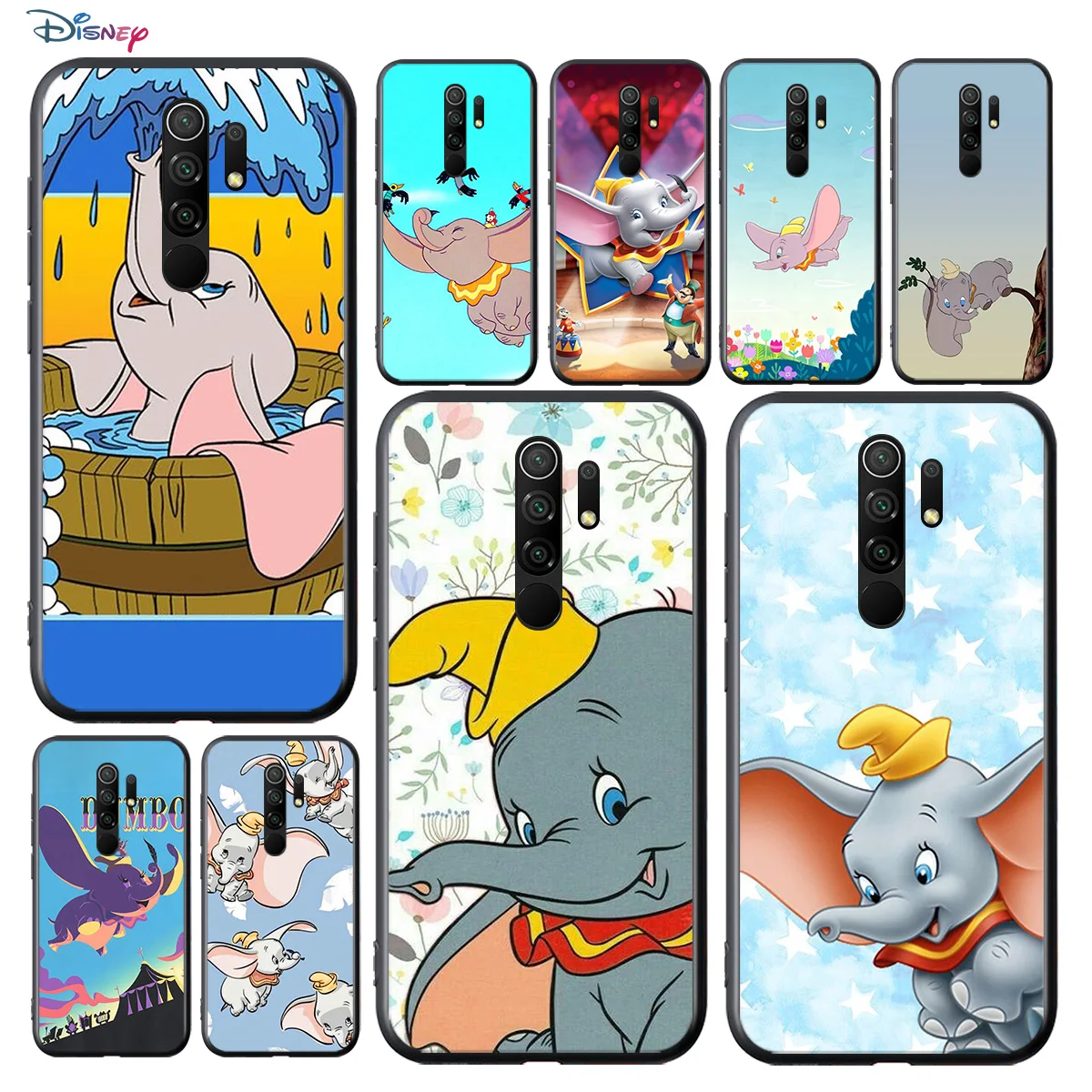 

Disney Cartoon Animation Dumbo For Xiaomi Redmi K40 K30T K30S K30i K30 K20 10X 9T 9i Pro 5G Soft TPU Silicone Black Phone Case