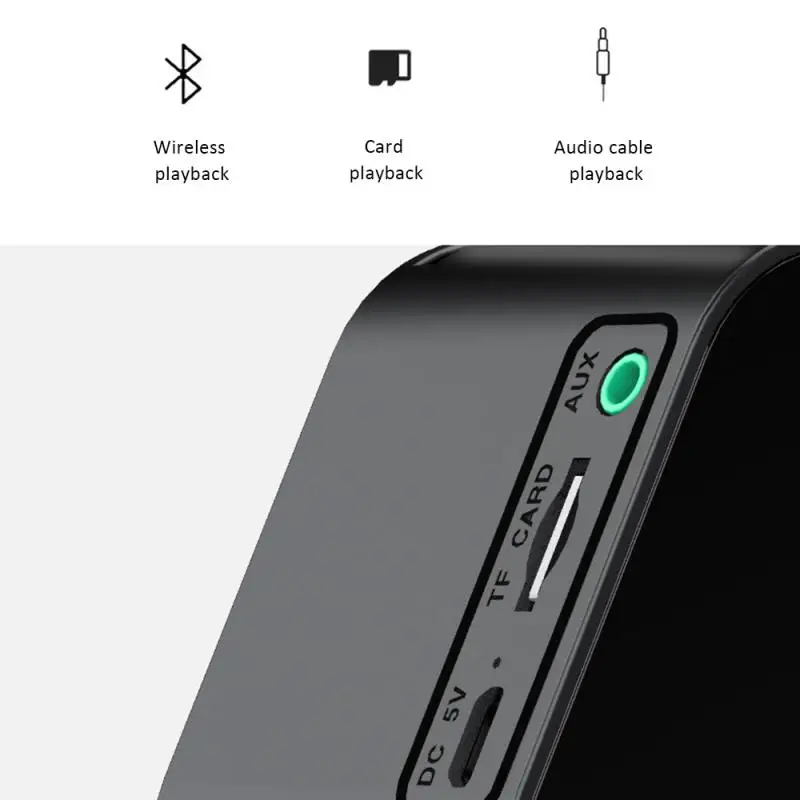 Портативный зеркальный светодиодный Будильник беспроводной Bluetooth 5 0 FM-радио