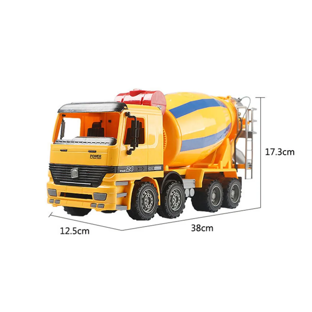 

1PC Back Car Stirring Inertia Cement Truck Model Concrete Mixer Car
