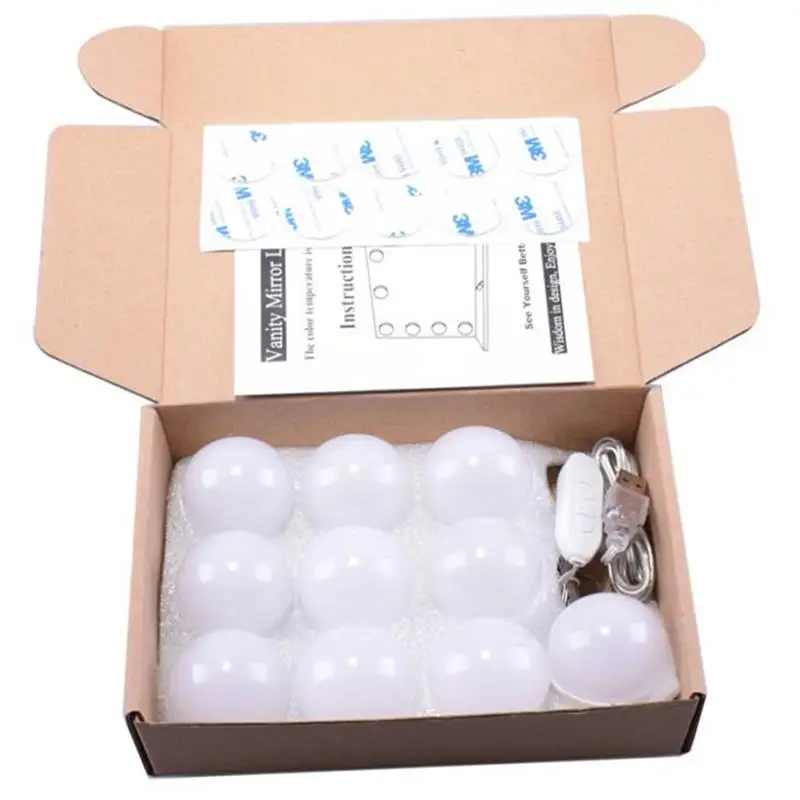 10 лампы USB Ночной светильник светодиодный косметическое зеркало s комплект с