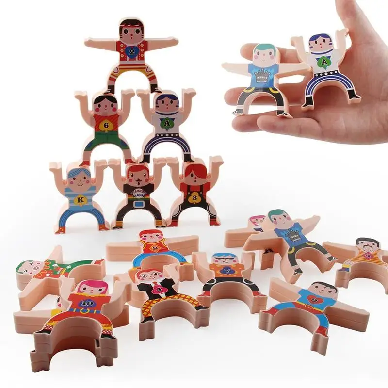 

New Wooden Hercules Balance Blocks Children Stacking High Building Blocks Toys Parent-Children Interactive Educational Toys Gift