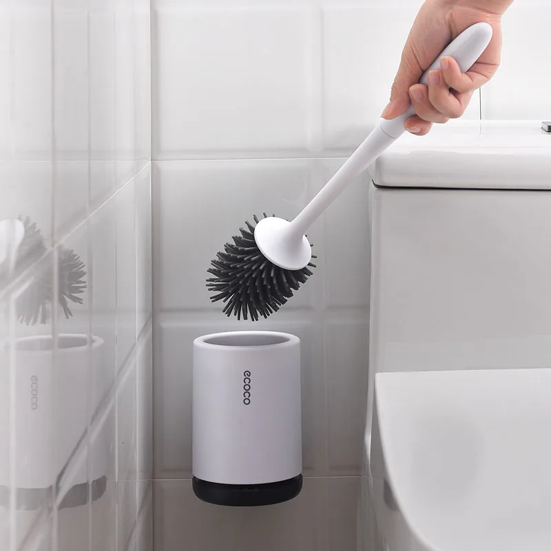 

modern bathroom accessories set toilet long handle wall hanging brush or Floorstanding brush Bathroom Cleaner Brush holder Set