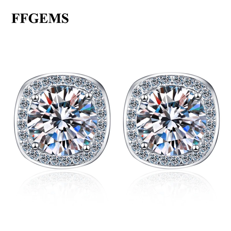 

Бриллиантовые серьги 925 пробы женские серебряные серьги full diamond с муассанитом pt950 с золотым покрытием