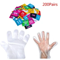 200pcs transparent disposable gloves bbq eco friendly food plastic fruit vegetable glove kitchen accessories k0ab