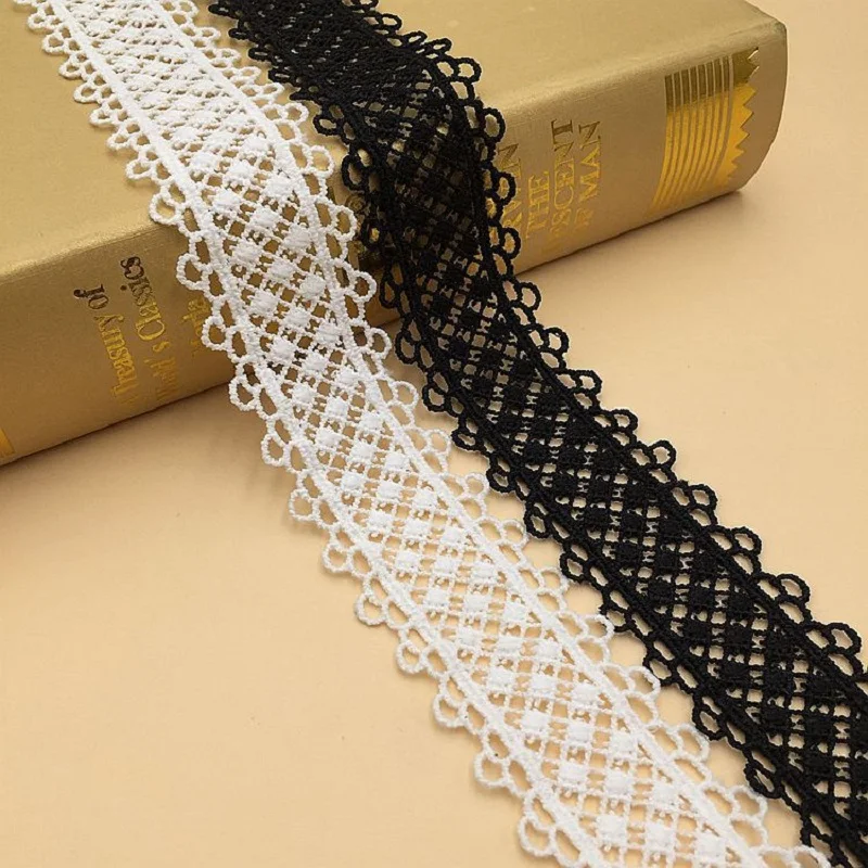 Водорастворимый Шелковый цветок шириной 3 5 см кружевная отделка по краю ленты