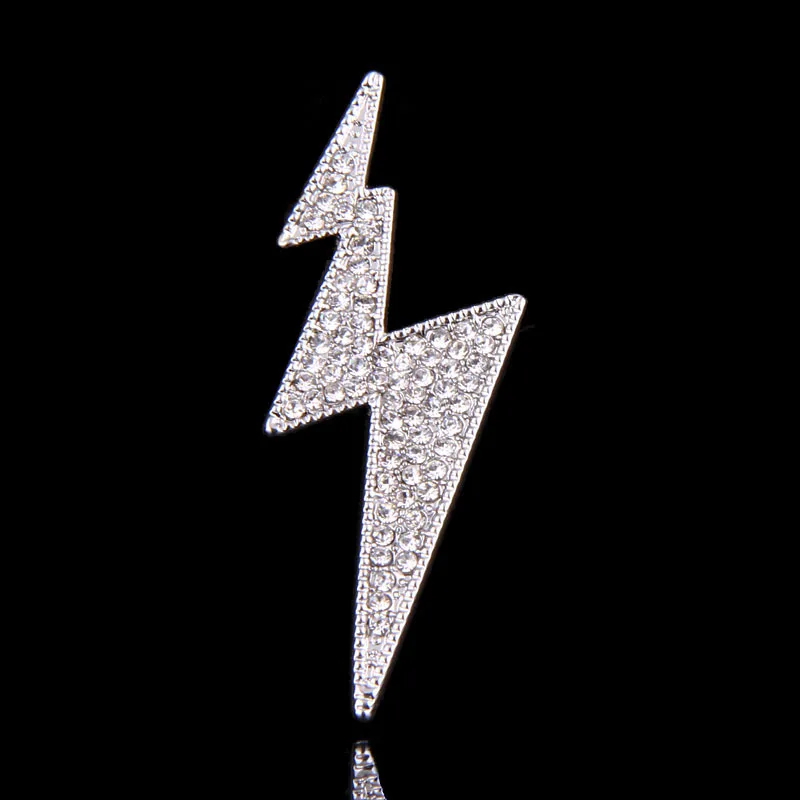 Модные стразы брошь в виде молнии отворот булавки Flash Suit Scraf пряжка воротник Pin