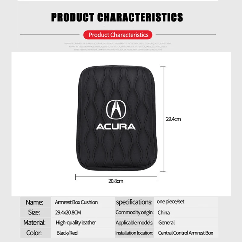 Car Armrest Mat Armrests Storage Box Pad for Acura Tl Tsx Rsx Integra Rdx Nsx Rlx CDX MDX RDX ZDX TL TLX Interior Accessories |
