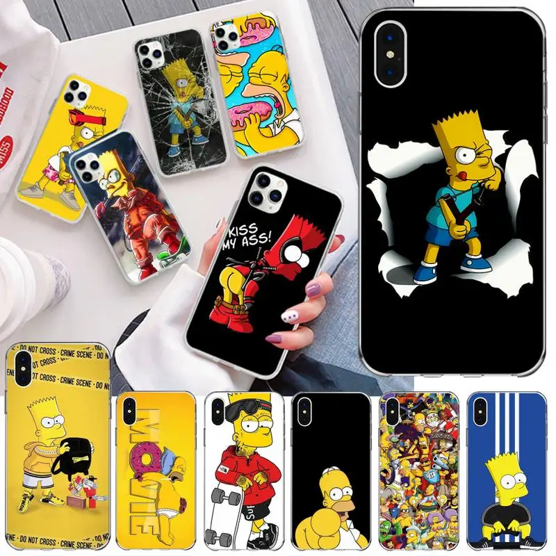 Забавные Гомер семейный Телефон чехол для iphone 12 11 Pro Max Мини XS 8 7 6 6S Plus X 5S SE 2020 XR