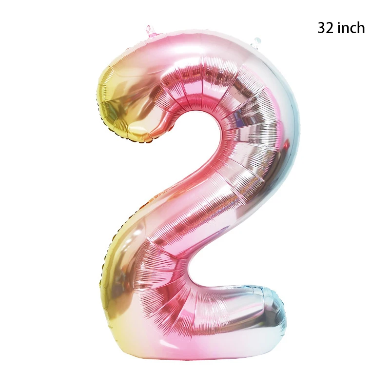 

32inch gradient 0-9 number balloon birthday party balloon wedding love holiday party layout gradient aluminum foil balloon