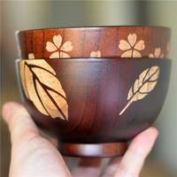 cute leaves wooden bowl food container childrens rice bowl soup bowl salad bowl european style wood tableware lunch dining too