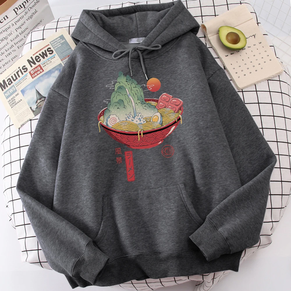 

Ukiyoe Style Japanese Noodles Printing Males Hooded Loose 2021 Breathable Sweatershirt Comfortable New 2021 Men's Sweatshirt