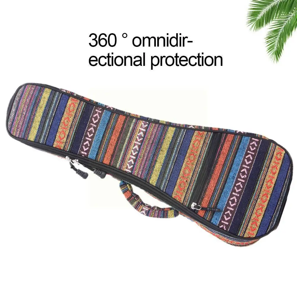 

Ukulele Backpack Guitar Bag Ethnic Knitting Style Ukulele Backpack Strap Double Shoulder Cotton Carrying Bag Padded N6g9