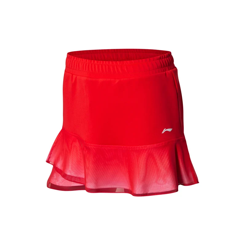 Клиренс) Li-Ning Женская юбка для соревнований по бадминтону, национальная команда на сухой основе, 87% полиэстер, подкладка, спортивные юбки ASKN006 WQB1034 - Цвет: ASKN006-1H