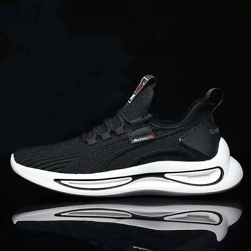 Autumn Men's Shoes 2022 New Flying Woven Breathable Fashion Shoes Men's Mesh Casual Sneakers Shoes Men Running Shoes Men Flats