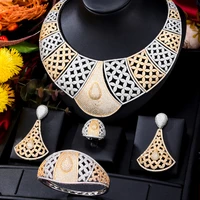 kellybola 2022 new trendy fashion luxury ginkgo leaf water drop zirconia for womens wedding party indian jewelry set t116
