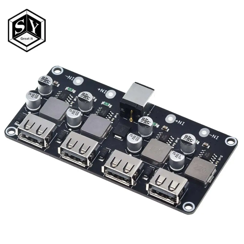 USB QC3.0 QC2.0 DC-DC понижающий преобразователь зарядный понижающий модуль 6-32 в 9 в 12 В 24 В для быстрого зарядного устройства печатная плата 3 в 5 в 12 В - Цвет: QC3.0 4USB