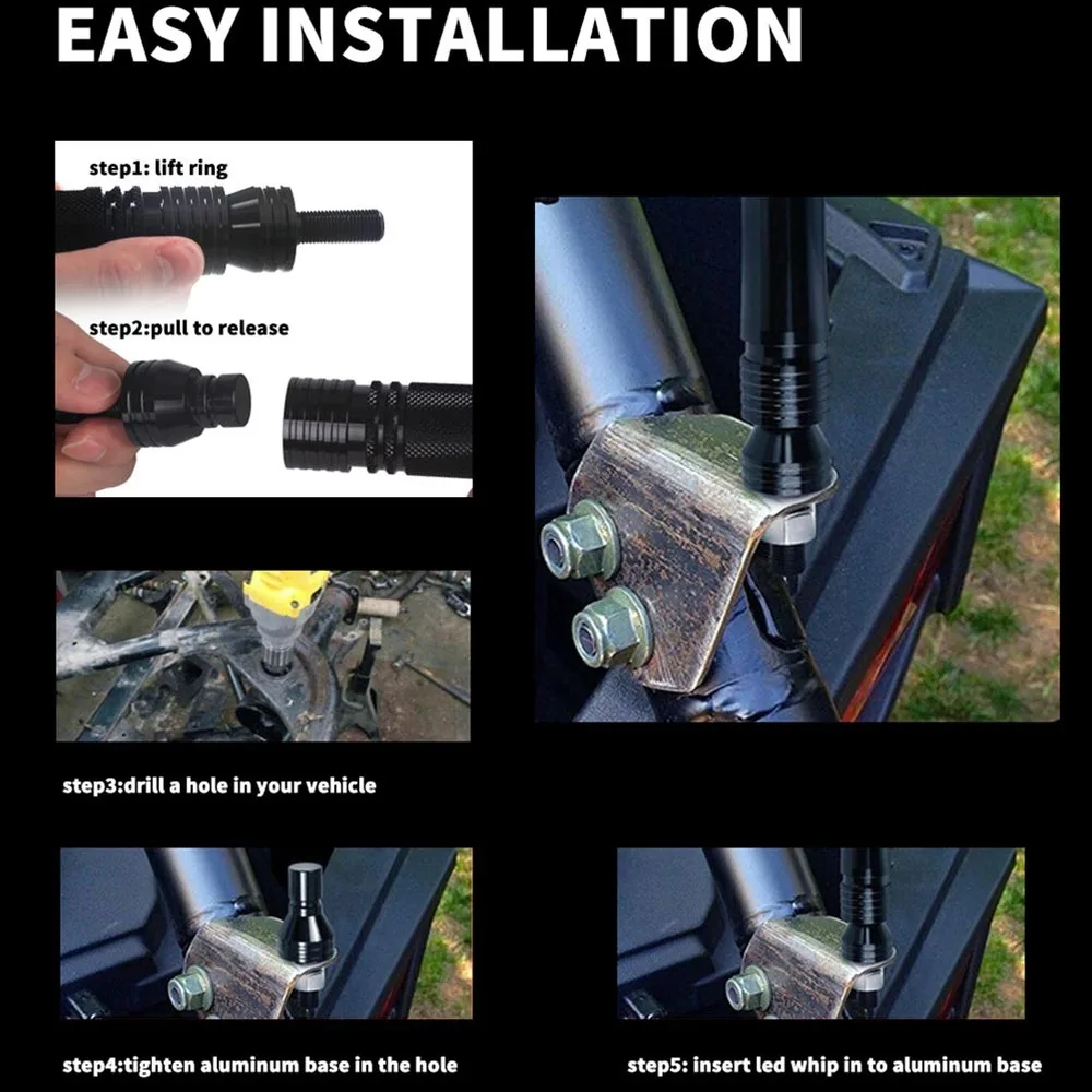 

1 Set RGB Waterproof Bendable Wireless Teleswitch Flagpole Lamp America Flag