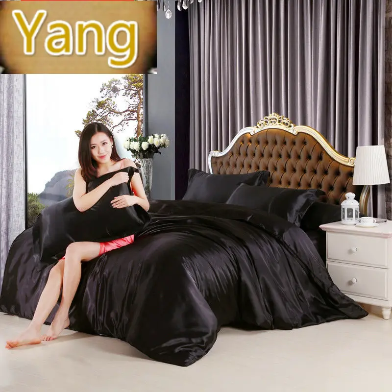 Набор из четырех предметов для сна без одежды вискозы однотонное шелковое