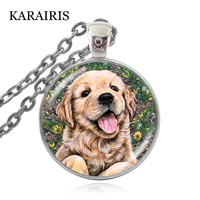 karairis new glass dome round pendant animals jewelry necklaces dog craft choker necklace the best gift for dog lovers wholesale
