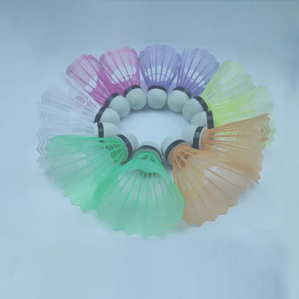 12 шт./компл. разноцветные шарики для бадминтона портативные перьевые воланы