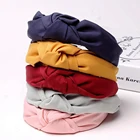 Ободок для волос Женский, однотонный, из хлопка, с жемчужинами, DSFG05