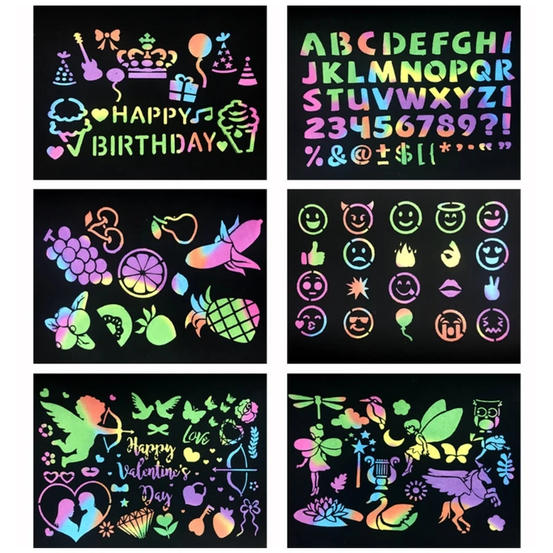 

H55F 18 Pieces Animal Plant Painting Stencil Reusable Plant Drawing Stencil for DIY Home Decor School Projects DIY Crafts