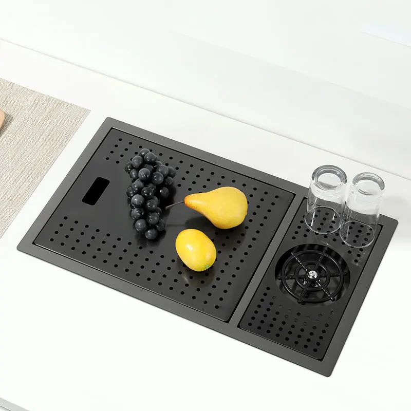 Скрытая Черная кухонная раковина с одной чашей из нержавеющей стали небольшого