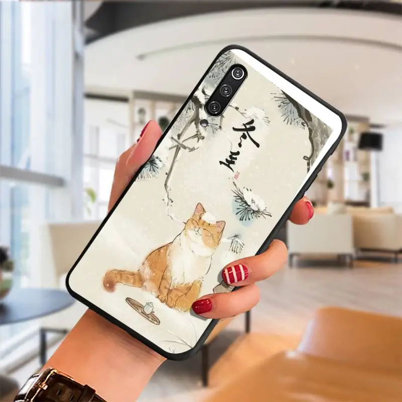 

Solar terms Cat illustrations Phone Case For Huawei mate9 10 20 30 nove5t y5 y7 y9 Cover Fundas Coque