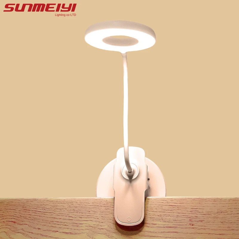 

1250mAh Desk Lamps Led Study Reading Light With USB 3 Levels Color Touch Clip Eye Protection Table Lamp Rechargeable Night Light