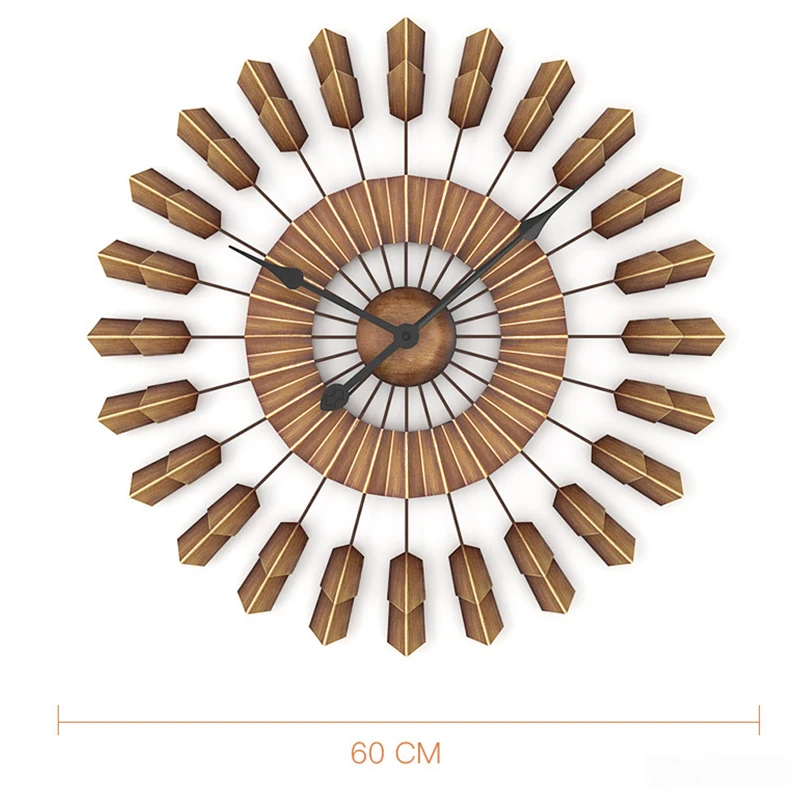 24 дюймовые железные настенные часы бесшумные большие украшение для дома офисный